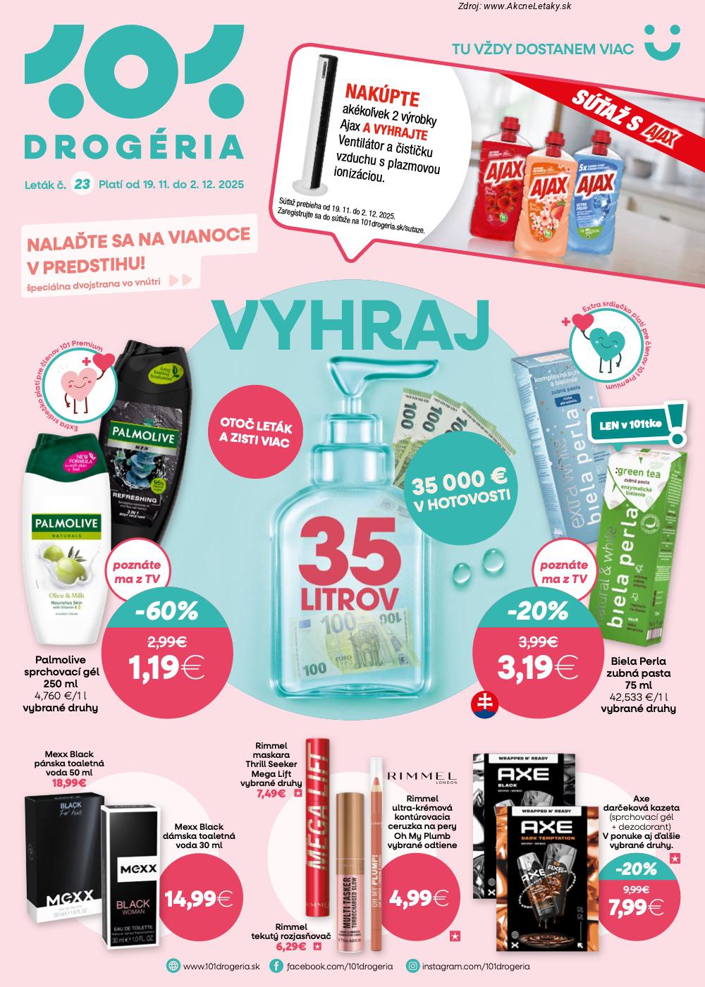 Leták 101 Drogerie (19. 11. - 2. 12. 2025) - strana 1 z 12