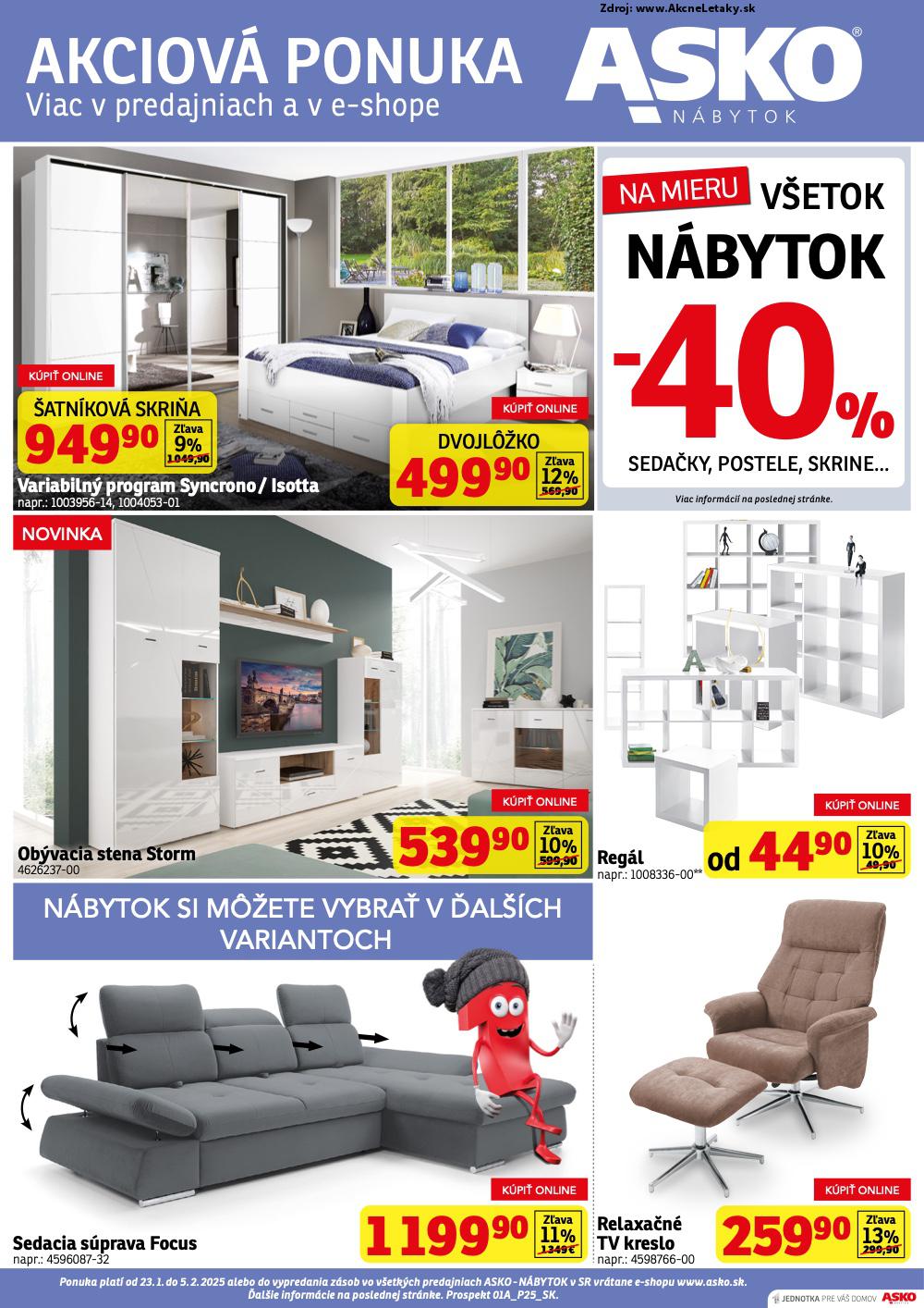 Leták ASKO nábytok (23. 1. - 5. 2. 2025) - strana 1 z 4