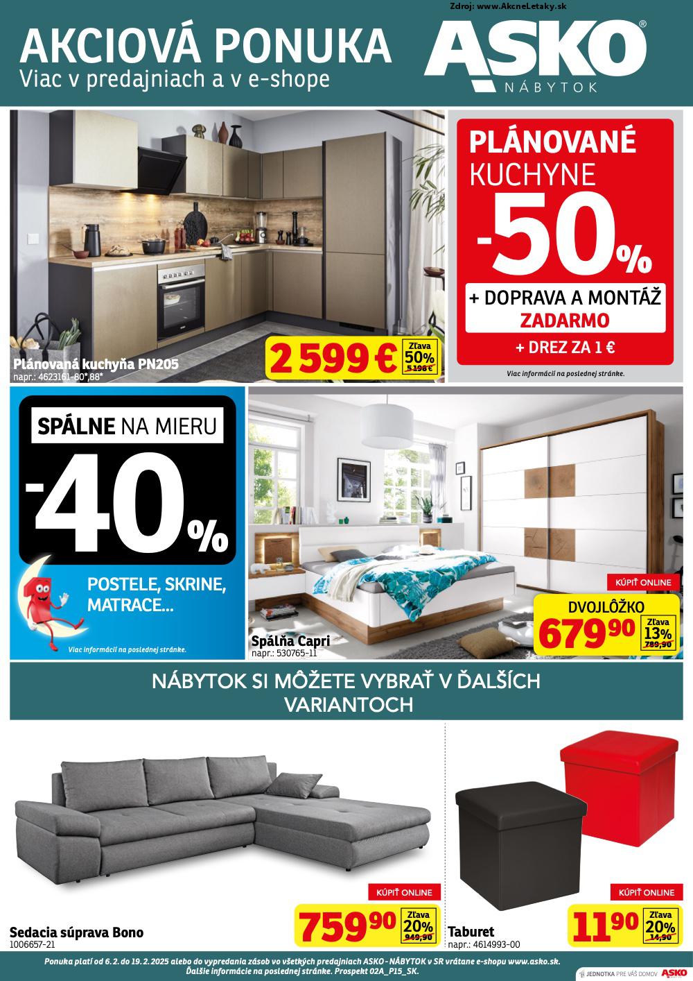Leták ASKO nábytok (6. 2. - 19. 2. 2025) - strana 1 z 4