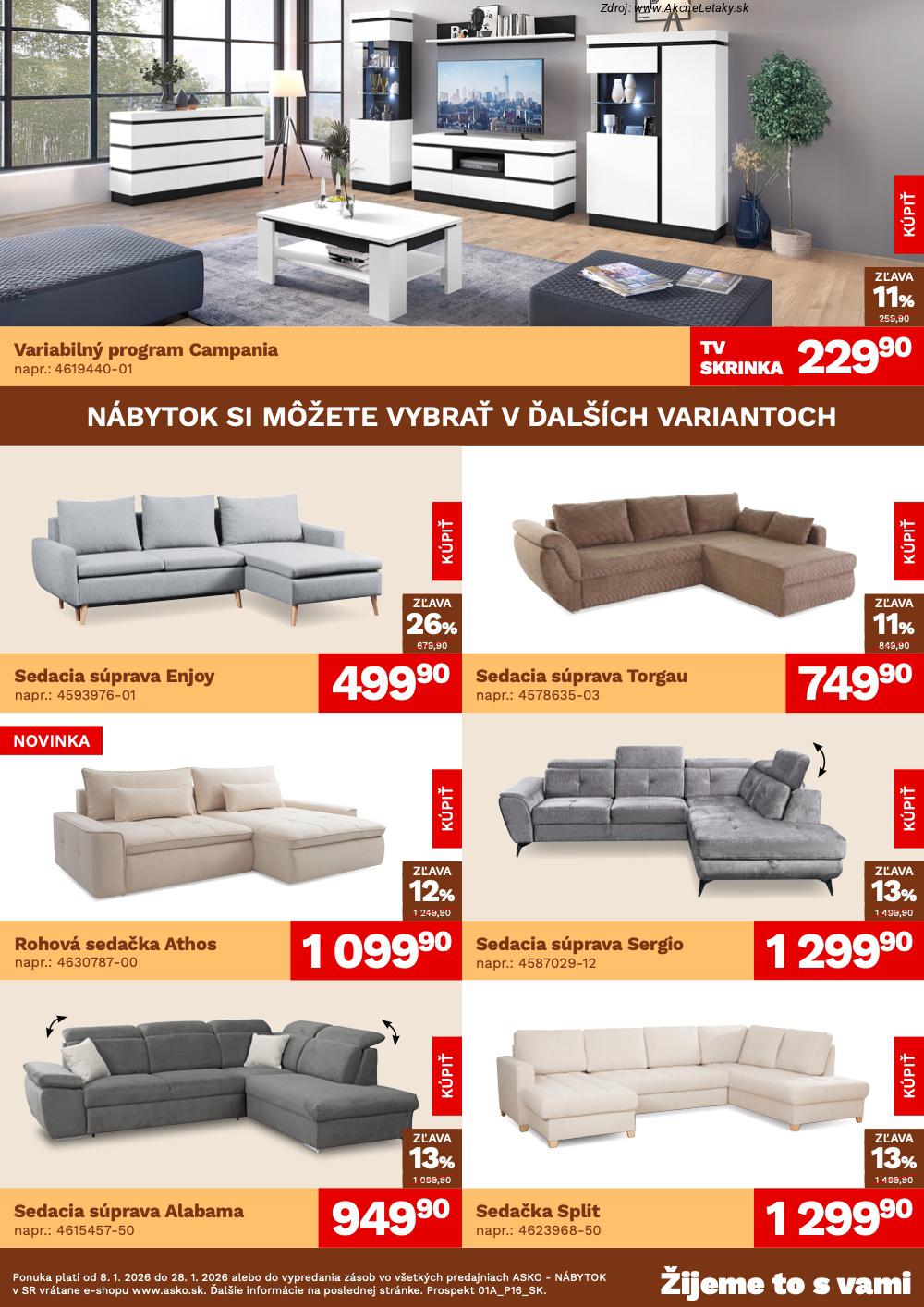 ASKO nábytok leták od 8.1. | AkčnéLetáky.sk