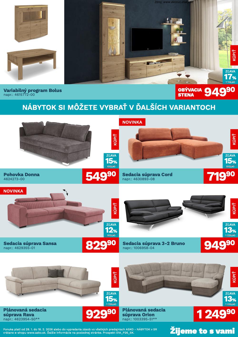Leták ASKO nábytok (29. 1. - 18. 2. 2026) - strana 2 z 4