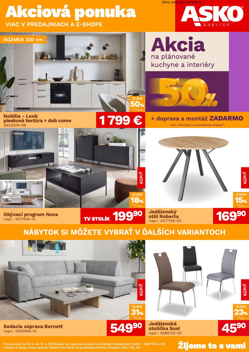 Leták ASKO nábytok (23. 4. - 13. 5. 2026) - strana 1 z 4