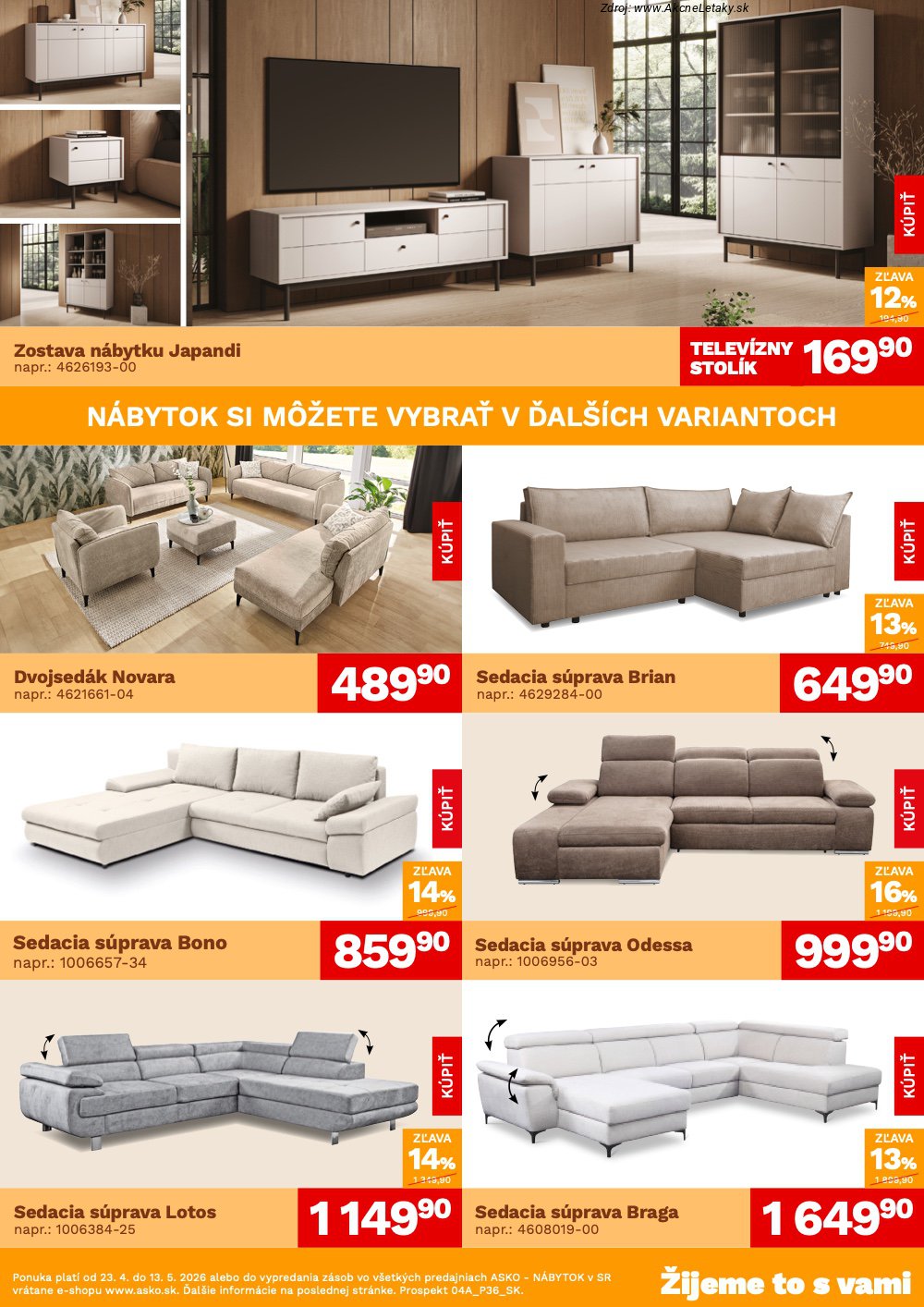 Leták ASKO nábytok (23. 4. - 13. 5. 2026) - strana 2 z 4