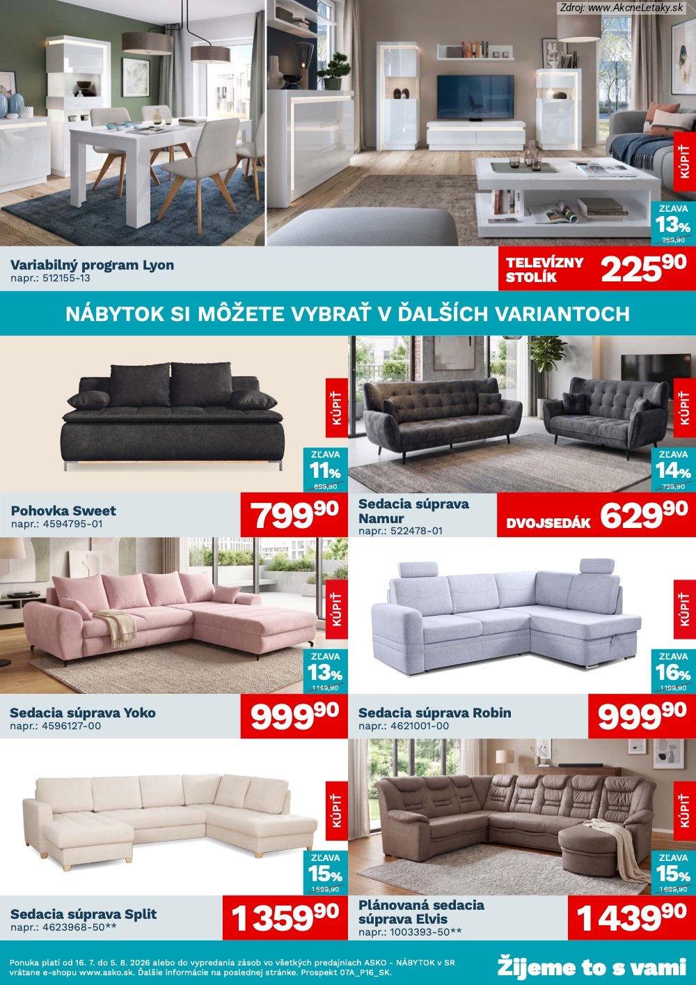 Leták ASKO nábytok (16. 7. - 5. 8. 2026) - strana 2 z 4