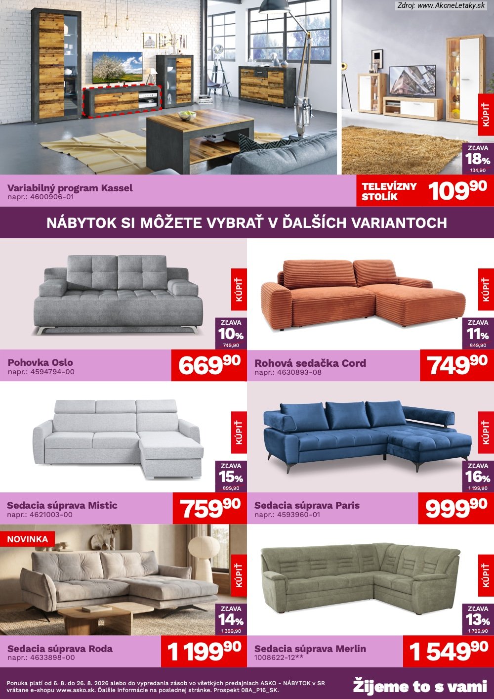 Leták ASKO nábytok (6. 8. - 26. 8. 2026) - strana 2 z 4