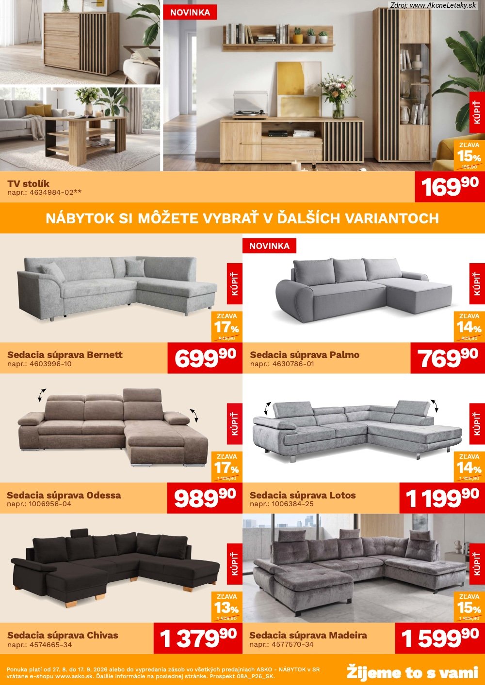 Leták ASKO nábytok (27. 8. - 17. 9. 2026) - strana 2 z 4