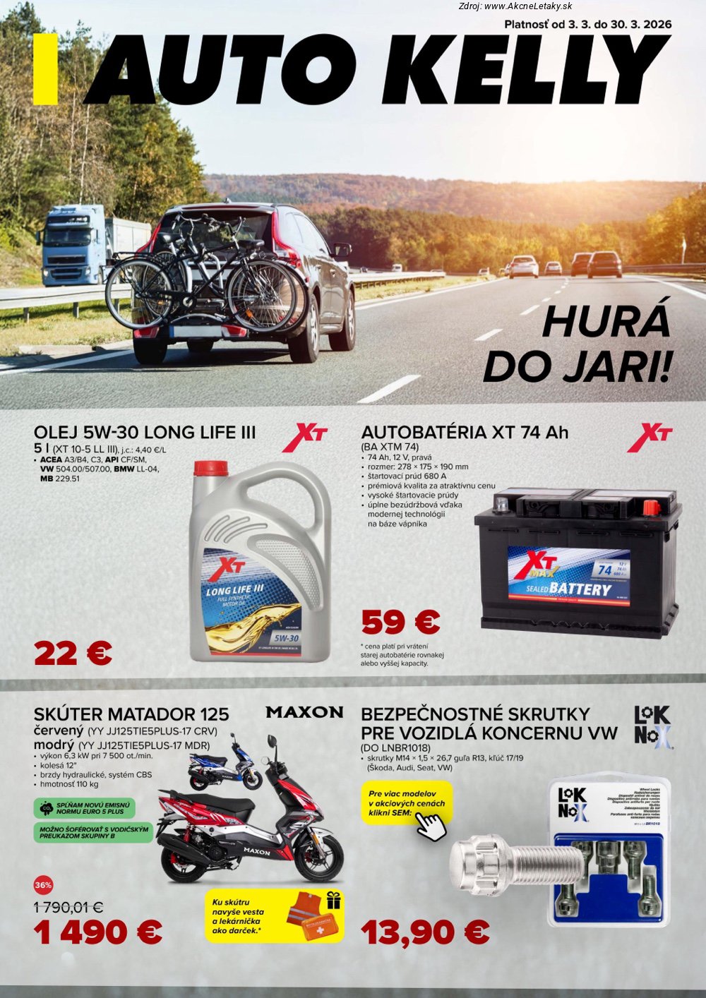 Leták Auto Kelly (3. 3. - 30. 3. 2026) - strana 1 z 11