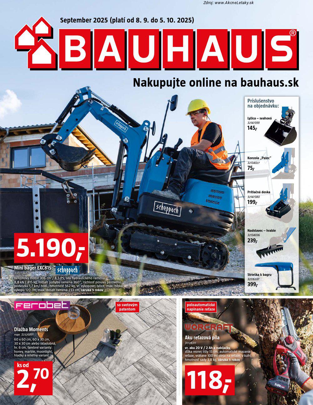 Leták BAUHAUS - strana 1