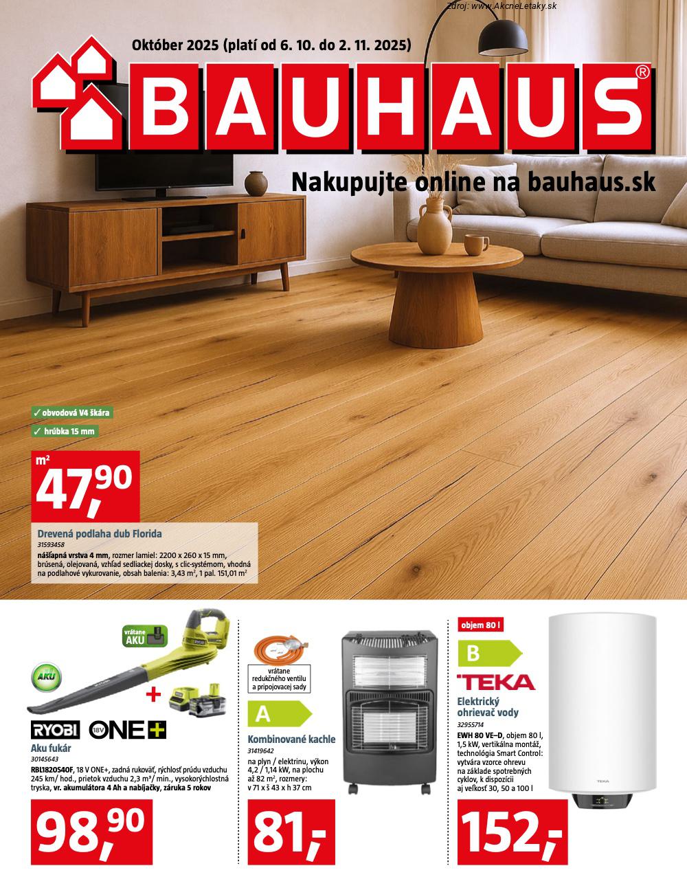 Leták BAUHAUS - strana 1