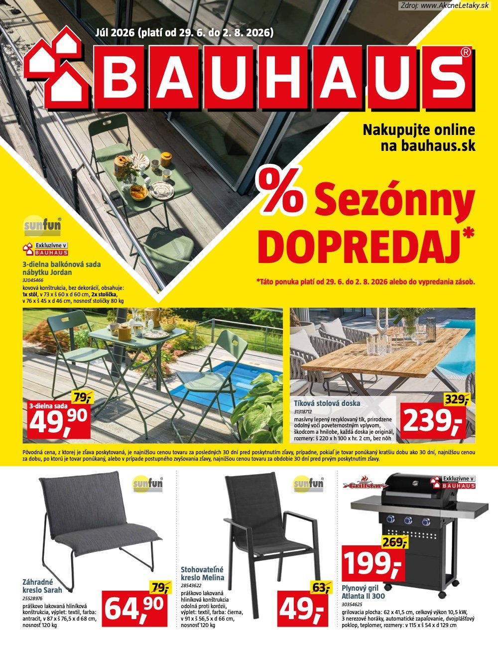 Leták BAUHAUS (29. 6. - 2. 8. 2026) - strana 1 z 25
