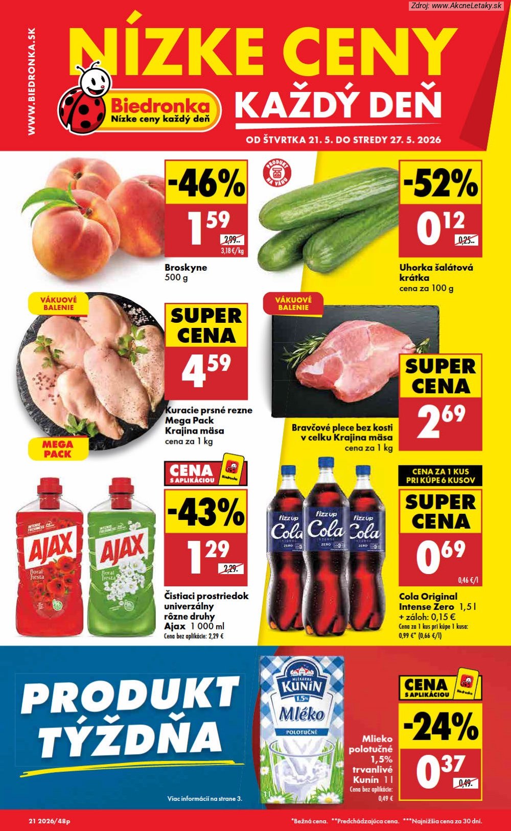 Leták Biedronka (21. 5. - 27. 5. 2026) - strana 1 z 48