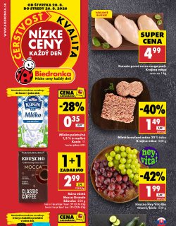 Leták Biedronka 20. 8. - 26. 8. 2026 