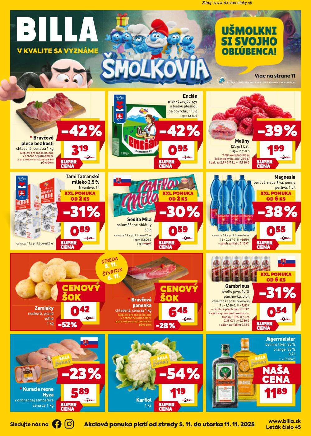 Leták Billa (5. 11. - 11. 11. 2025) - strana 1 z 27