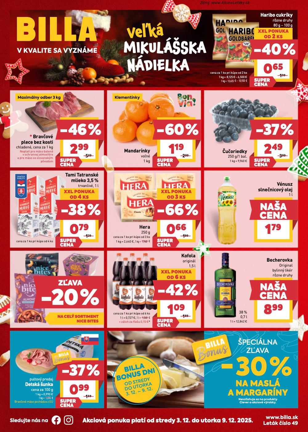 Leták Billa - strana 1