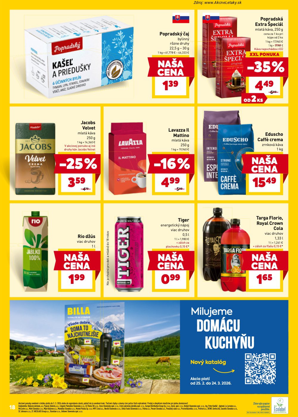 Leták Billa (25. 2. - 3. 3. 2026) - strana 18 z 24