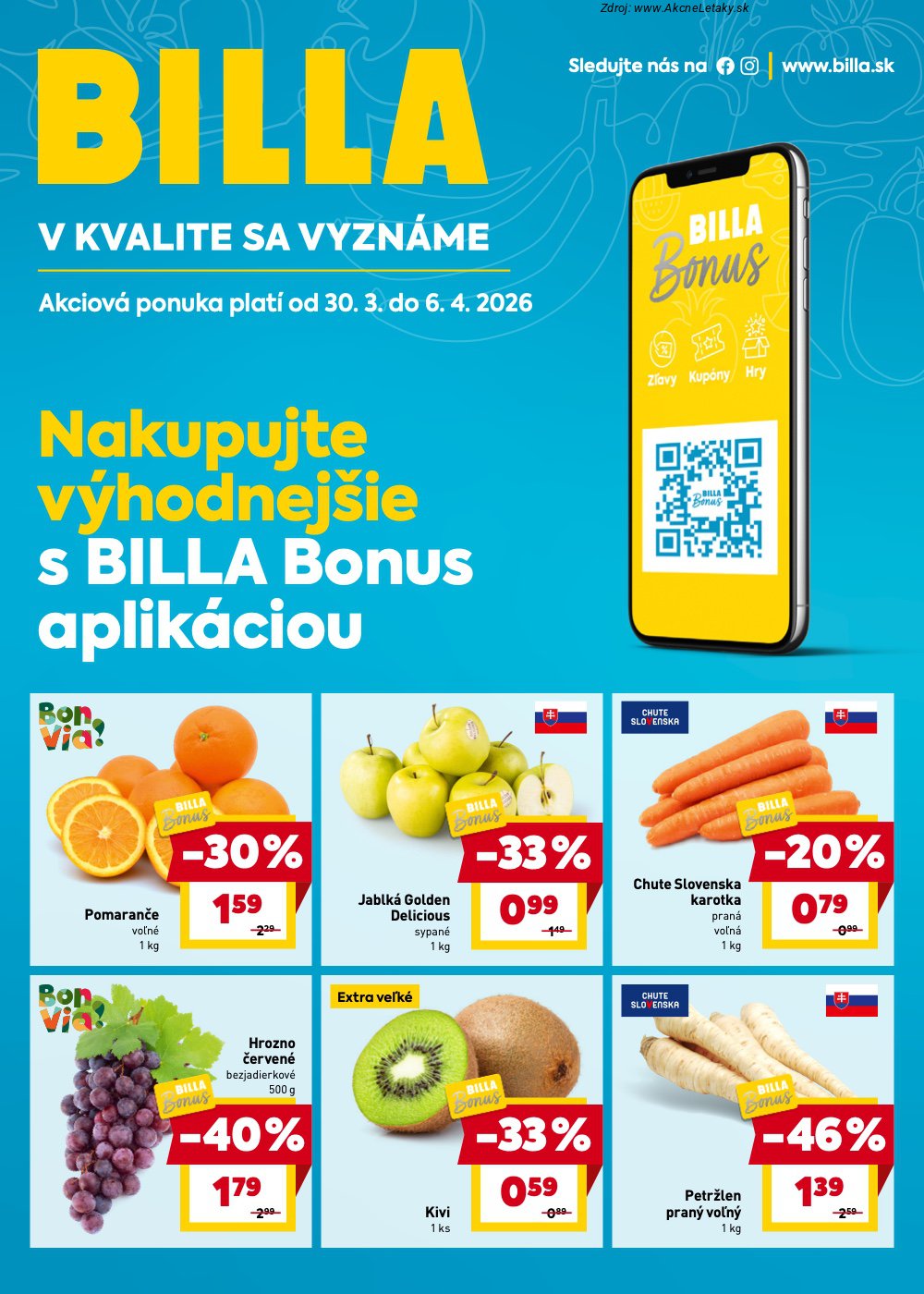 Leták Billa - strana 1