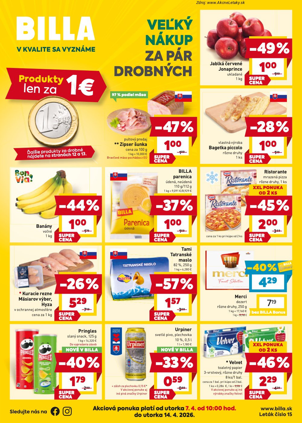 Leták Billa - strana 1