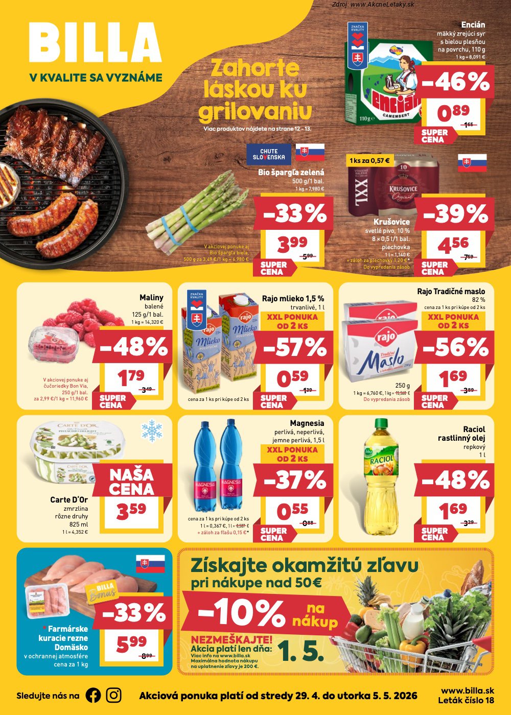 Leták Billa - strana 1