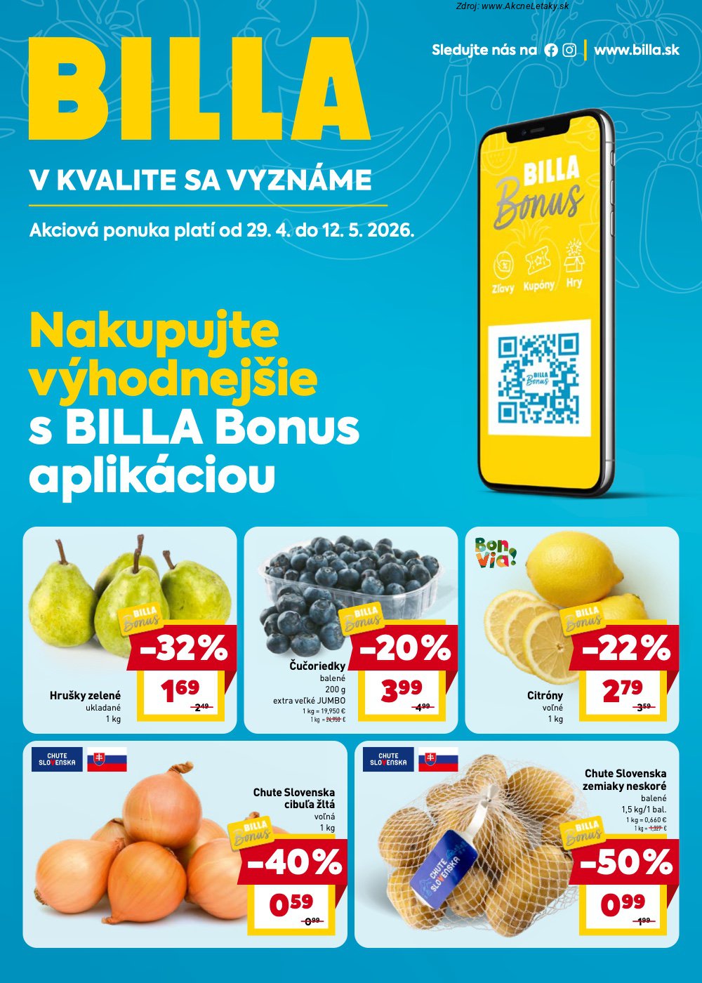 Leták Billa (29. 4. - 12. 5. 2026) - strana 1 z 9