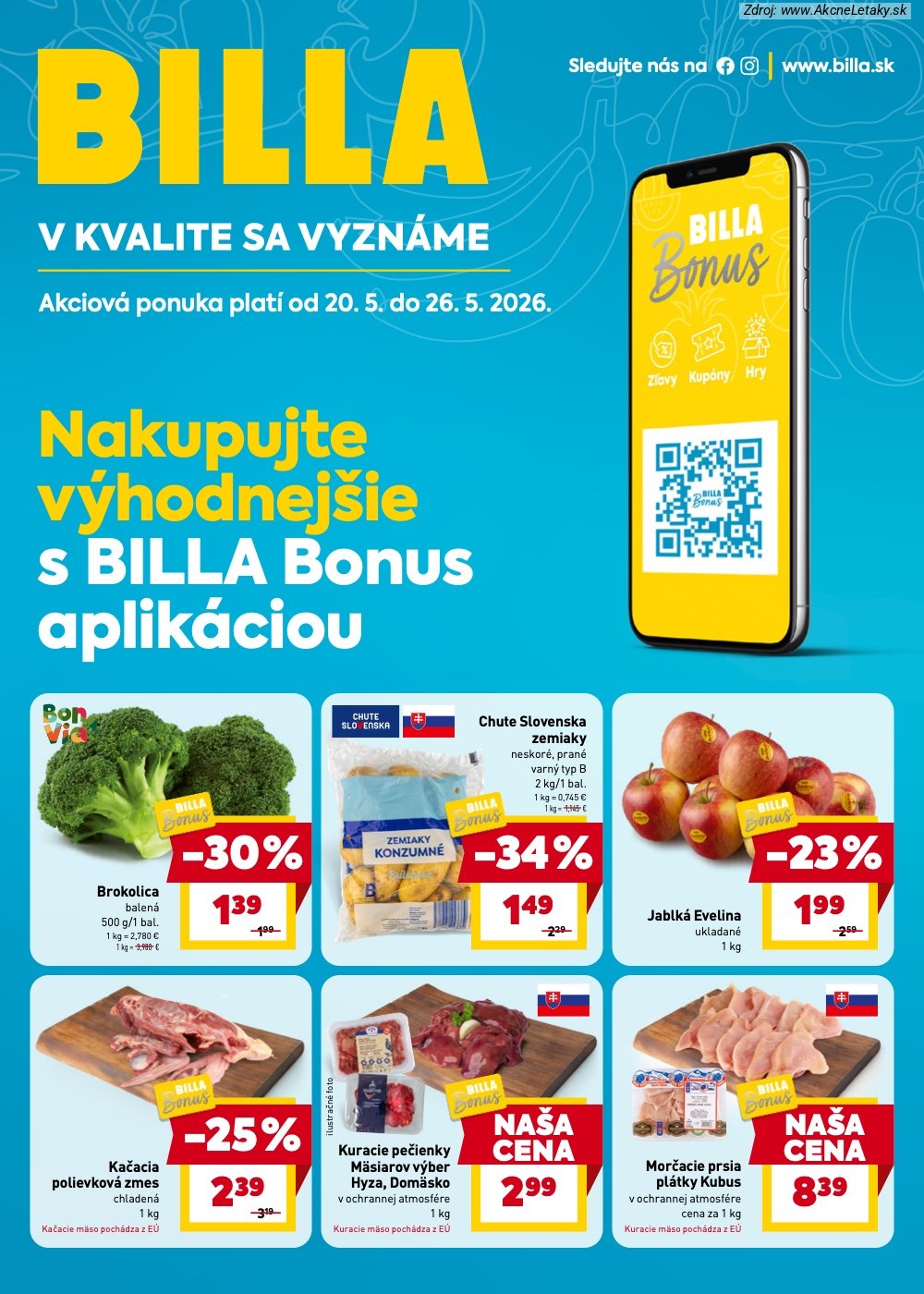 Leták Billa (20. 5. - 26. 5. 2026) - strana 1 z 7
