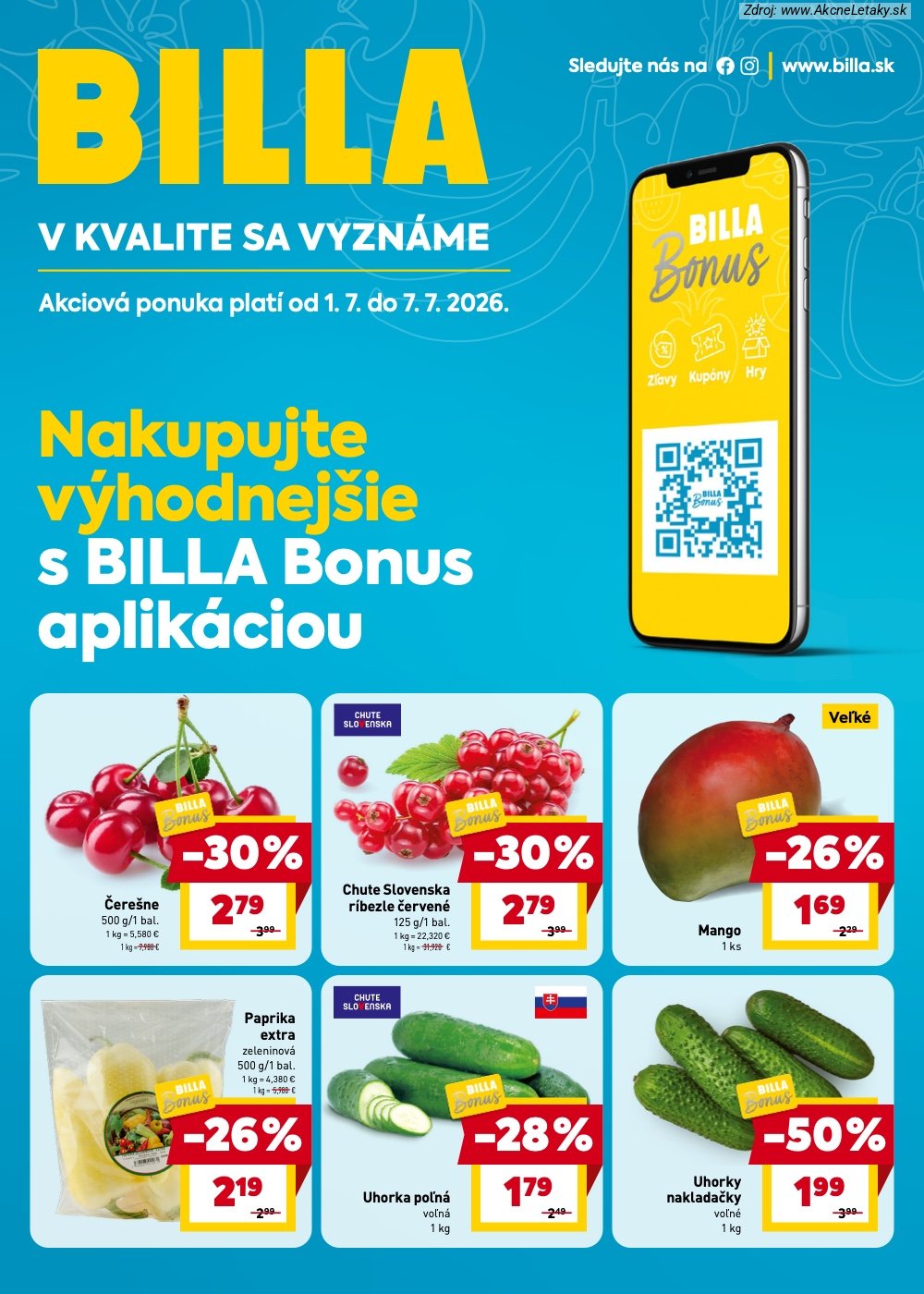 Leták Billa - strana 1