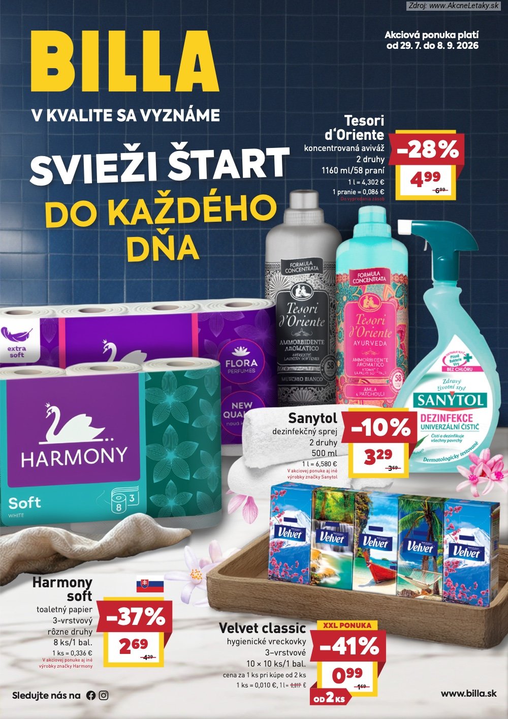 Leták Billa (29. 7. - 8. 9. 2026) - strana 1 z 11