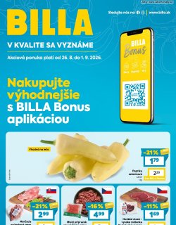 Leták Billa 26. 8. - 1. 9. 2026 BILLA Bonus leták