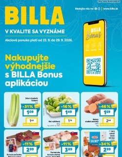Leták Billa 23. 9. - 29. 9. 2026 BILLA Bonus leták