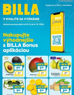 Leták Billa 30. 9. - 6. 10. 2026 BILLA Bonus leták