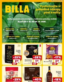 Leták Billa 7. 10. - 20. 10. 2026 Leták Prémiové predajne