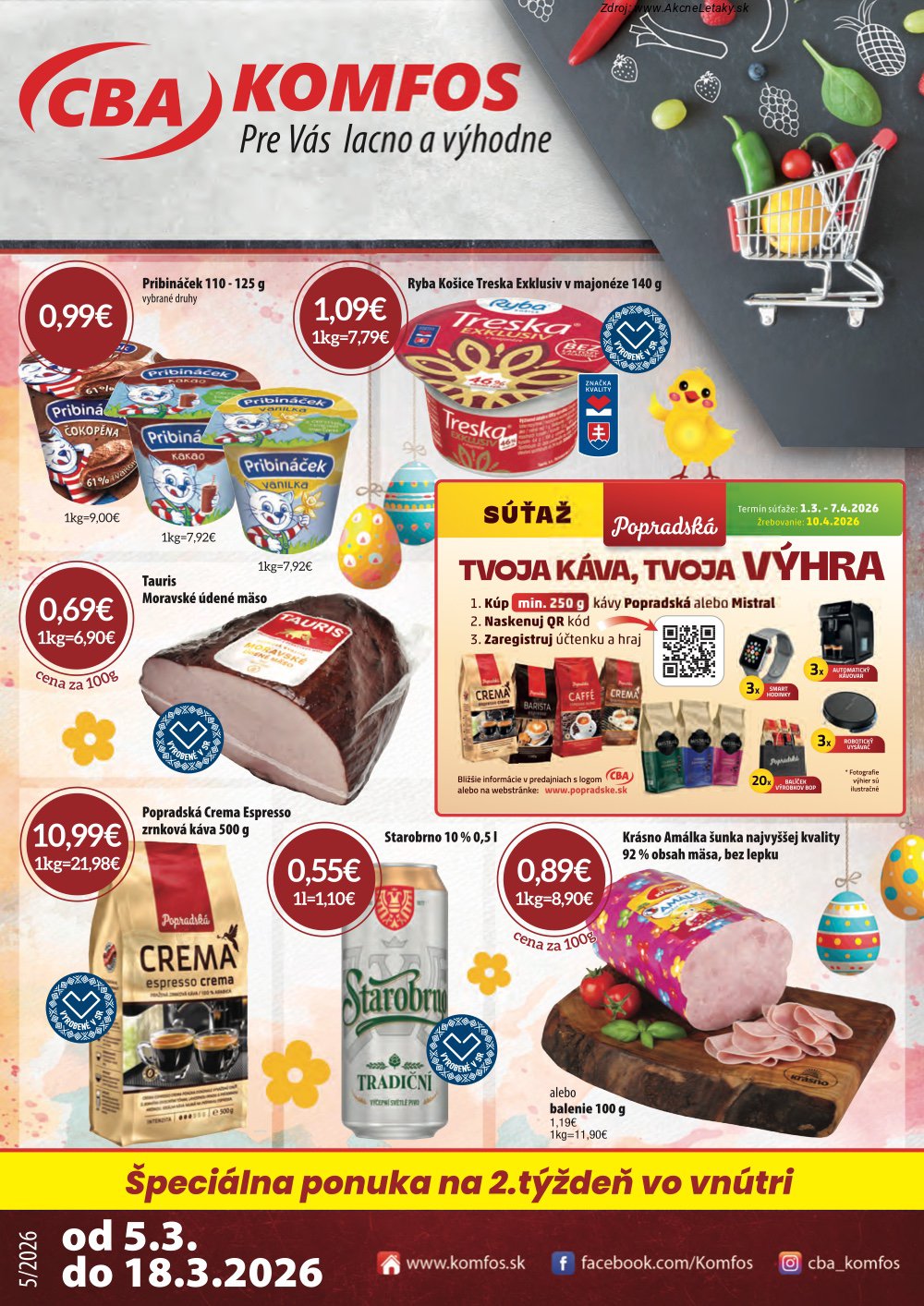 Leták CBA Komfos (5. 3. - 18. 3. 2026) - strana 1 z 32