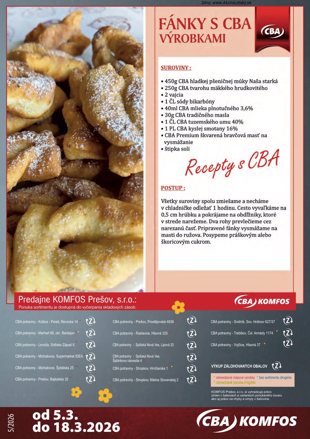 Leták CBA Komfos (5. 3. - 18. 3. 2026) - strana 26 z 32