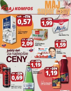 Leták CBA Komfos 22. 5. - 2. 6. 2026 