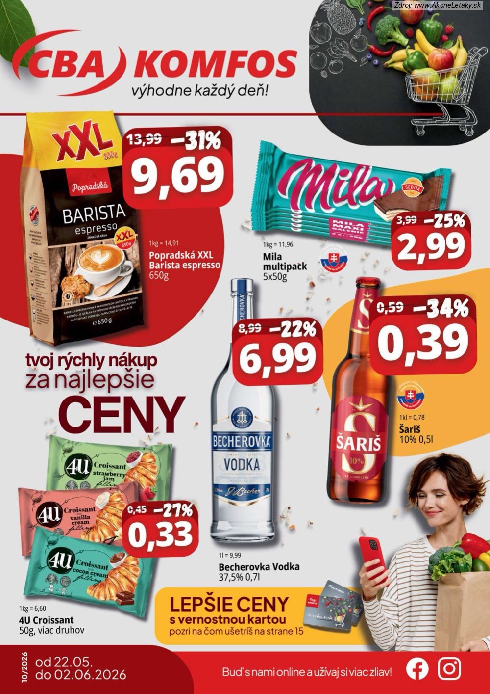 Leták CBA Komfos (22. 5. - 2. 6. 2026) - strana 1 z 16