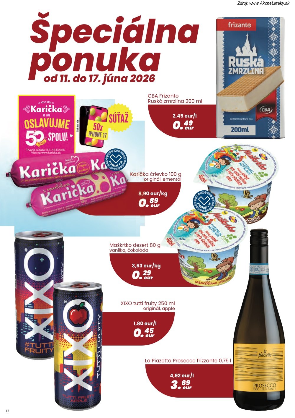 Leták CBA Komfos (4. 6. - 17. 6. 2026) - strana 13 z 24