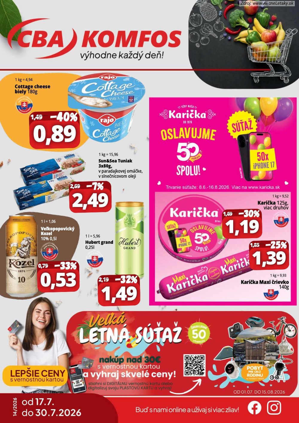 Leták CBA Komfos - strana 1