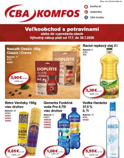 Leták CBA Komfos 21. 8. - 1. 9. 2026 Veľkoobchod