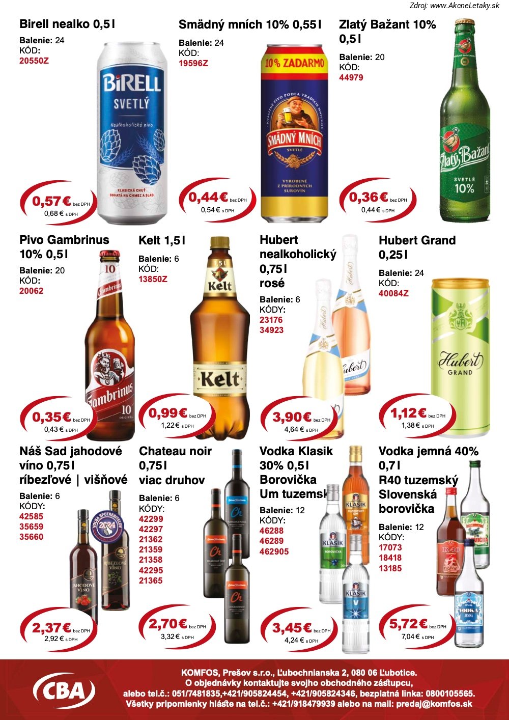 Leták CBA Komfos (21. 8. - 1. 9. 2026) - strana 10 z 12