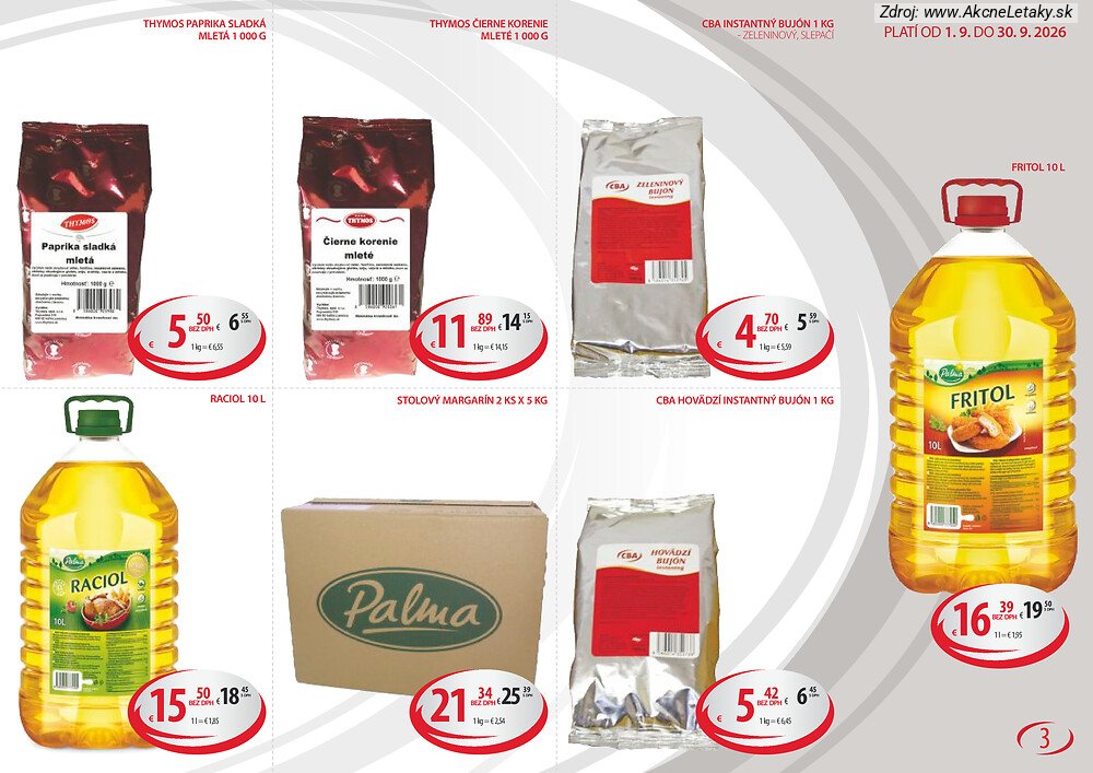 Leták CBA Komfos (1. 9. - 30. 9. 2026) - strana 3 z 6