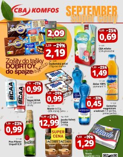 Leták CBA Komfos 1. 9. - 30. 9. 2026 Maloobchod - Super ceny