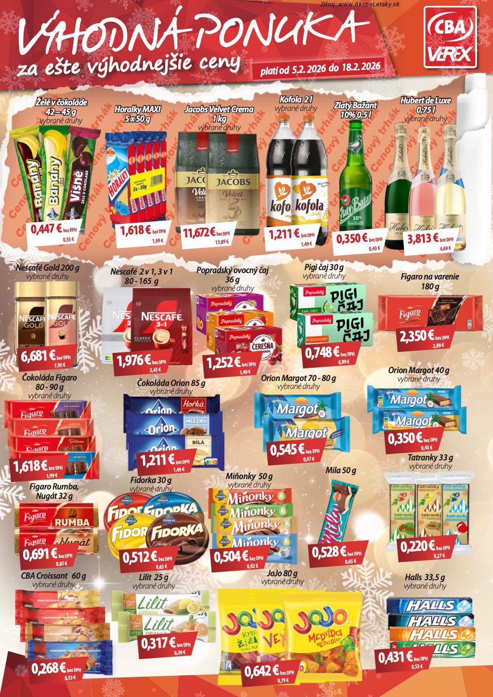 Leták CBA VEREX (5. 2. - 18. 2. 2026) - strana 1 z 3