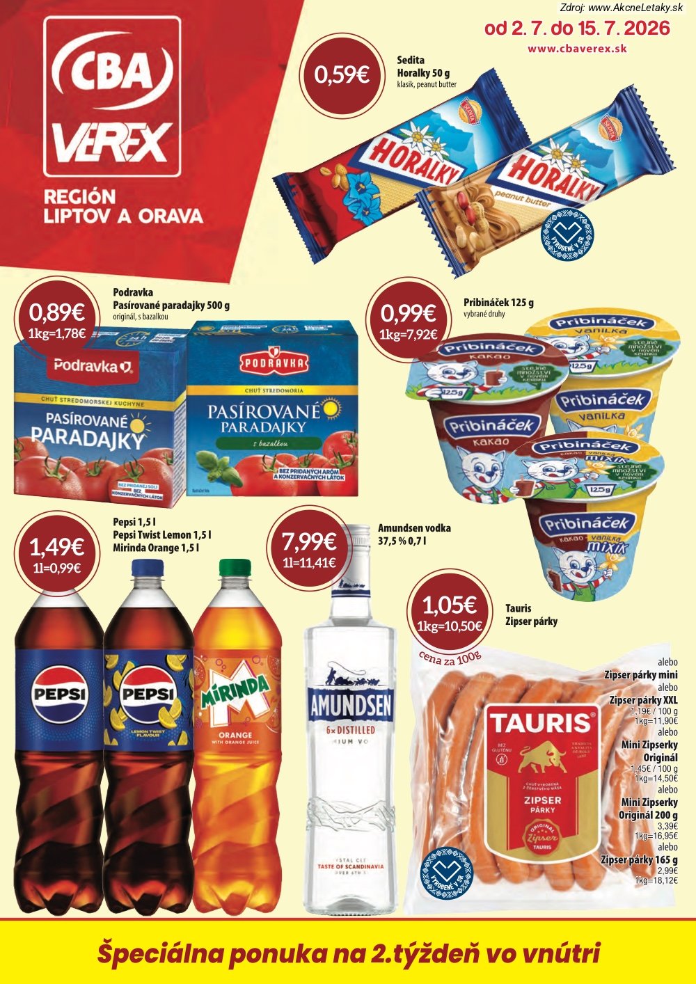 Leták CBA VEREX - strana 1