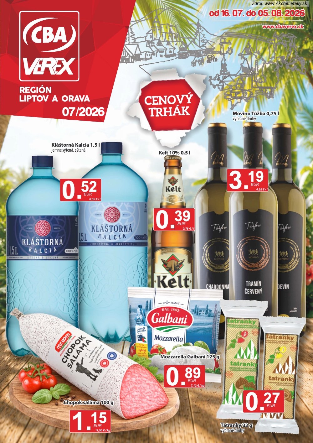 Leták CBA VEREX (16. 7. - 5. 8. 2026) - strana 1 z 12