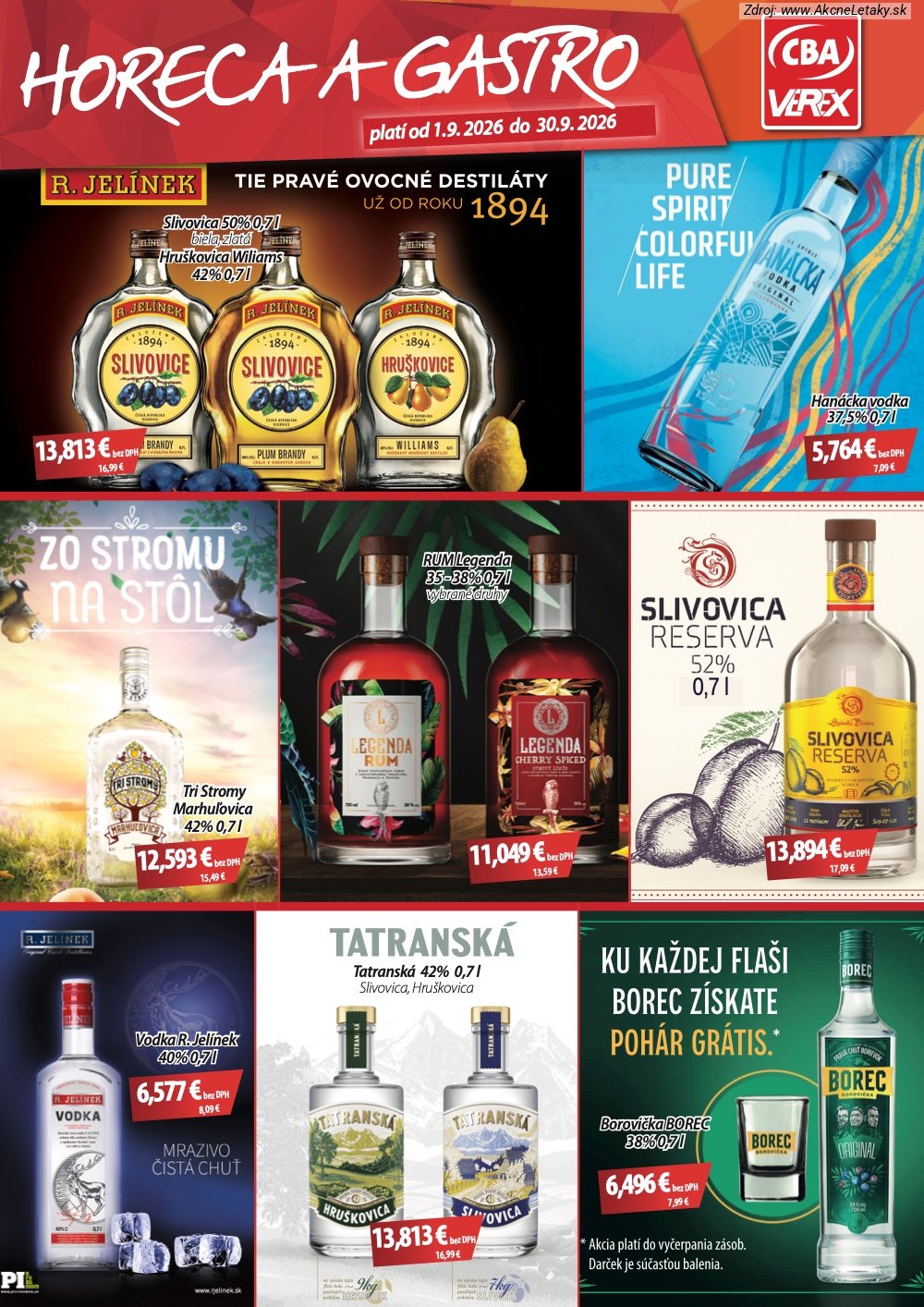 Leták CBA VEREX (1. 9. - 30. 9. 2026) - strana 1 z 3