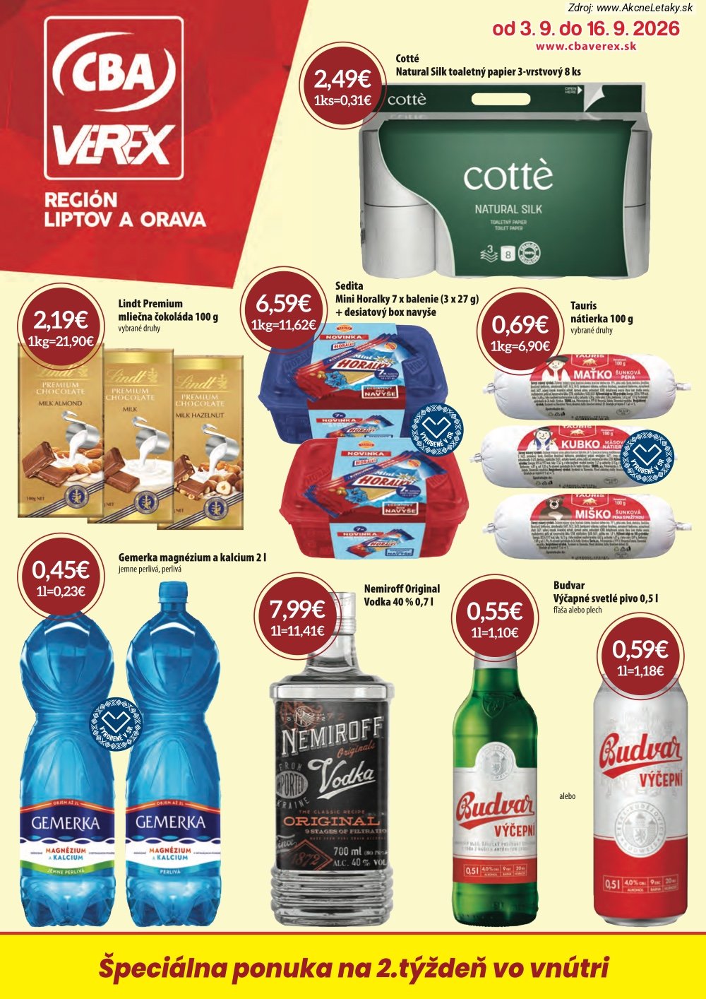 Leták CBA VEREX - strana 1