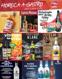 Leták CBA VEREX 1. 10. - 31. 10. 2026 HORECA a GASTRO 10/2026