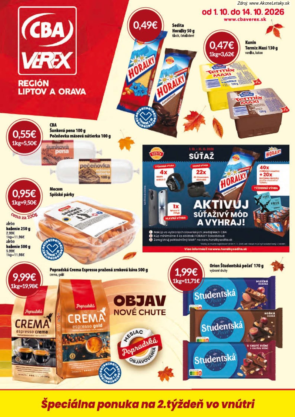 Leták CBA VEREX - strana 1