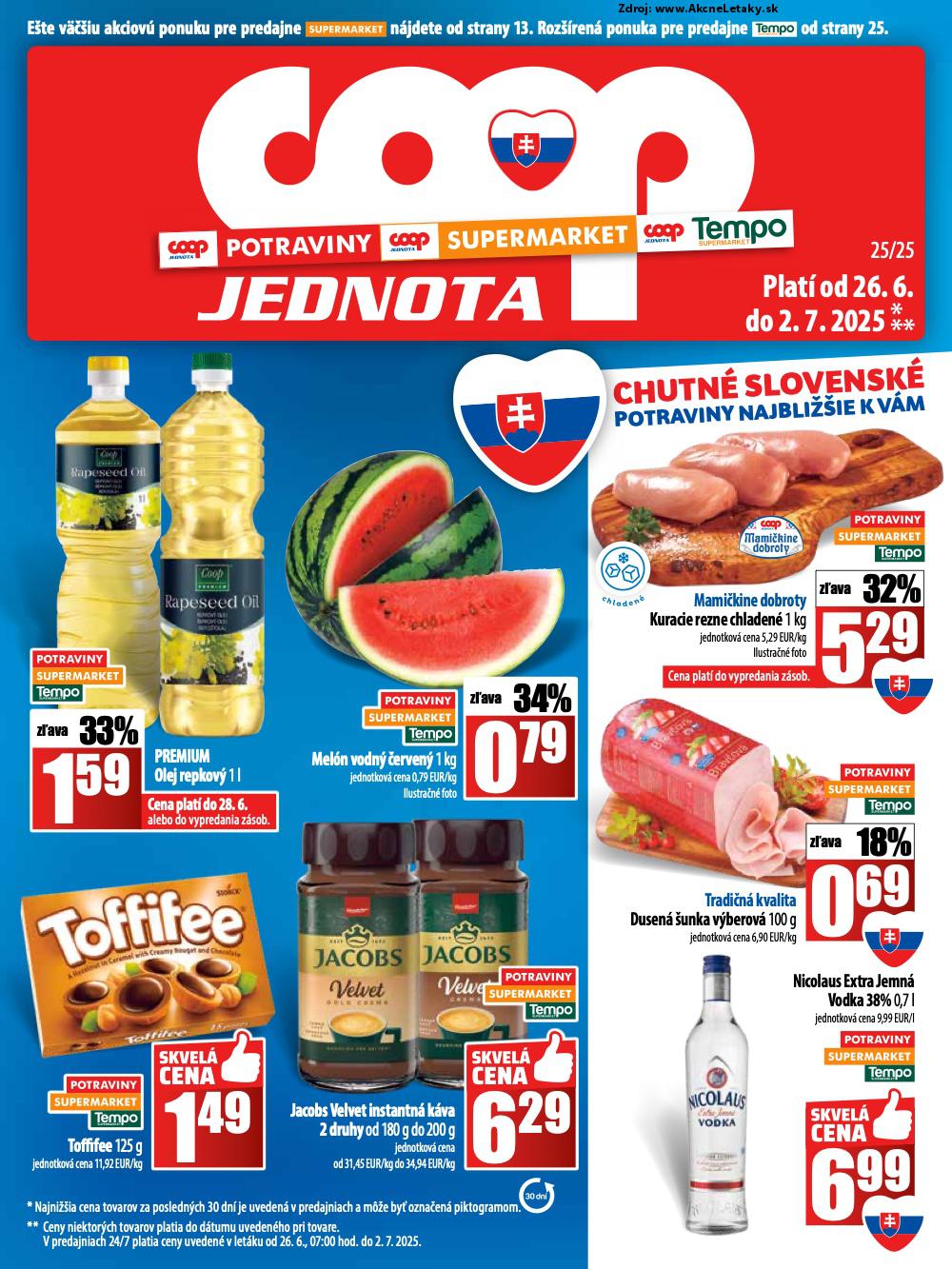 Leták COOP Jednota (26. 6. - 2. 7. 2025) - strana 1 z 28