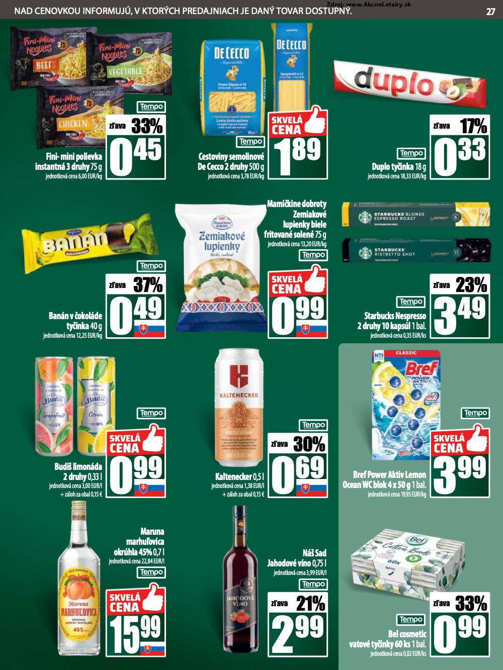 Leták COOP Jednota (3. 7. - 9. 7. 2025) - strana 27 z 28