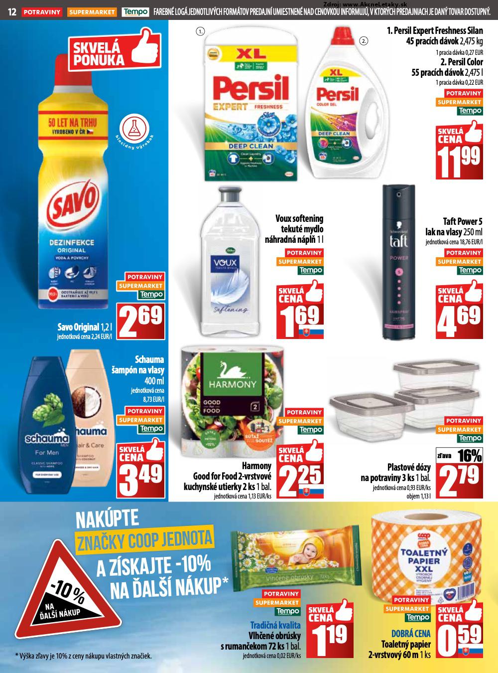 Leták COOP Jednota (7. 8. - 13. 8. 2025) - strana 12 z 28